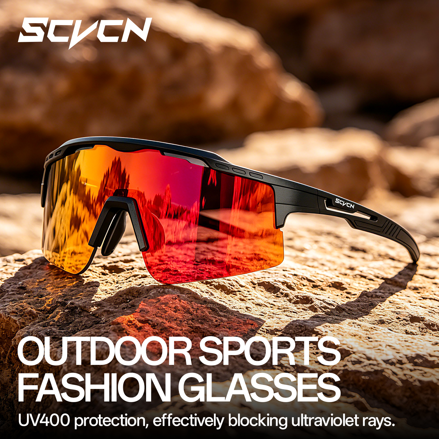 Mountain Biking Camp - SCVCN UV400 Mountaineering Sunglasses Windproof and