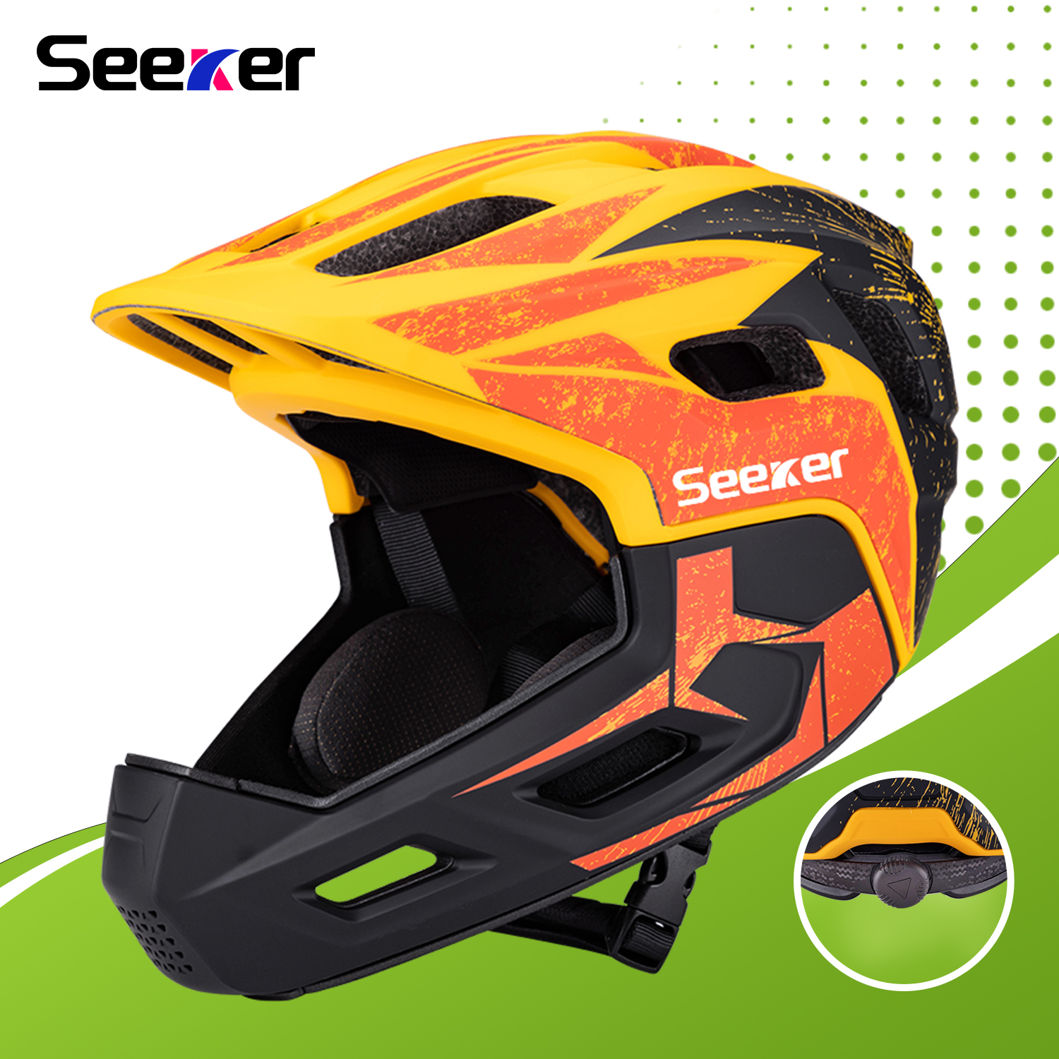 Mountain Biking Helmet Full Face - UMUSEEKER children's full-face helmet, mountain bike