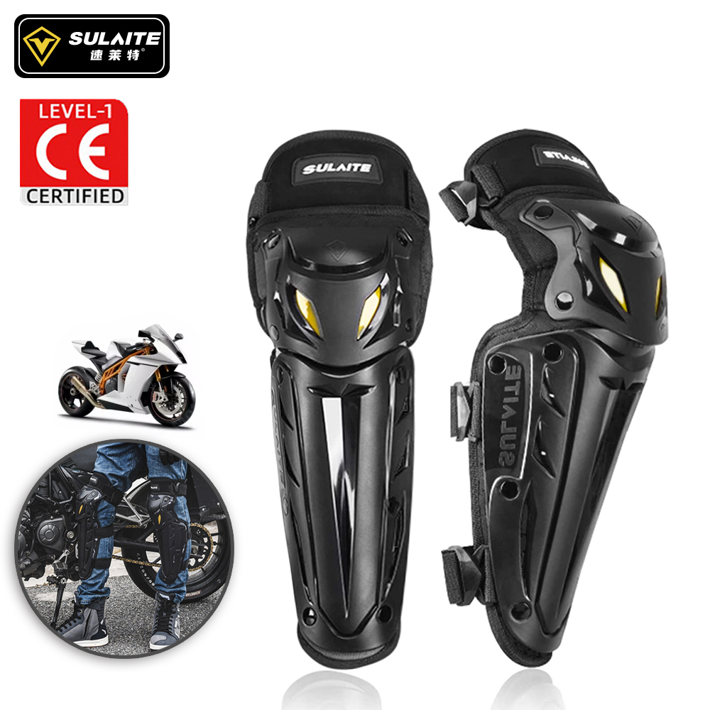 Mountain Biking Knee Pads - SULAITE Motorcycle Knee Guards Adjustable Mountain