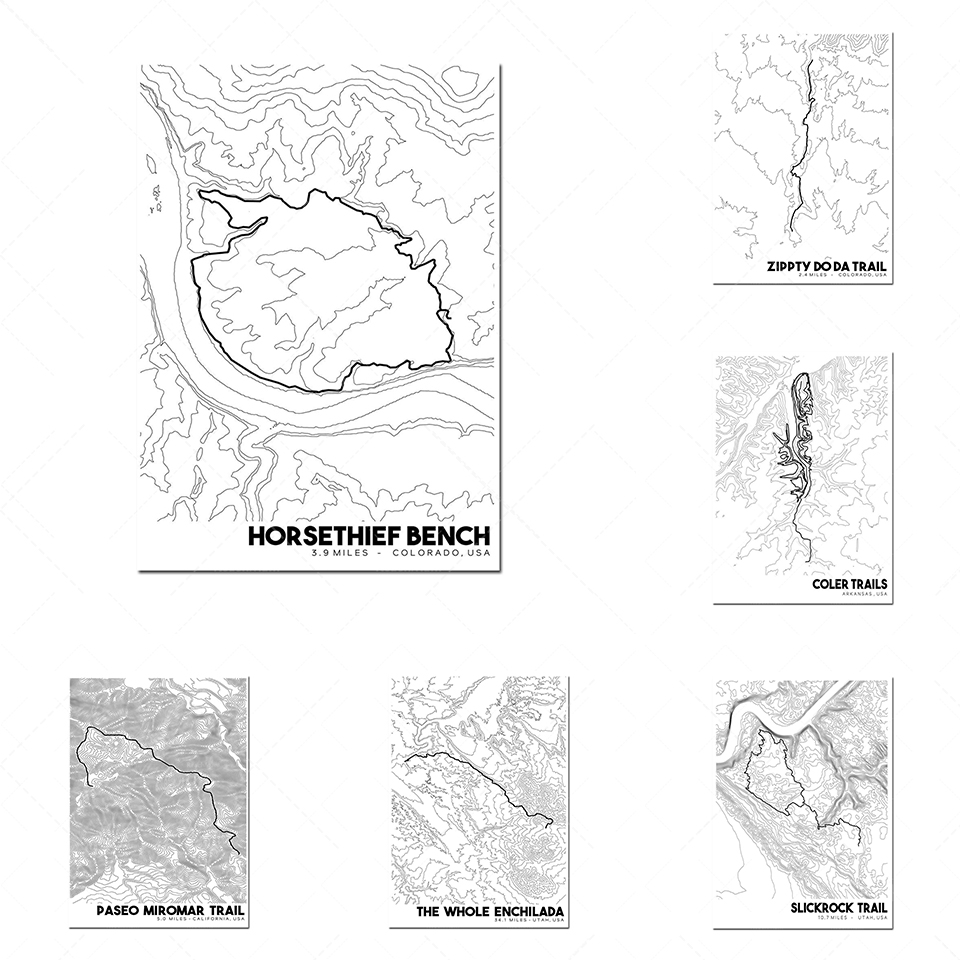 Map Poster Poster Colorado Top - Mountain Biking Colorado avis et prix